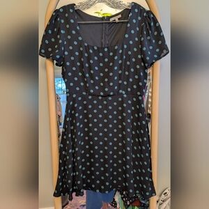 Le Lis Black And Green Polka Dot Dress